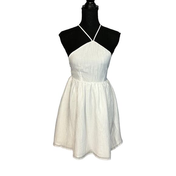 Lovers + Friends White Halter Mini Dress SMALL Fit and Flare Backless $198 NEW - Picture 4 of 8
